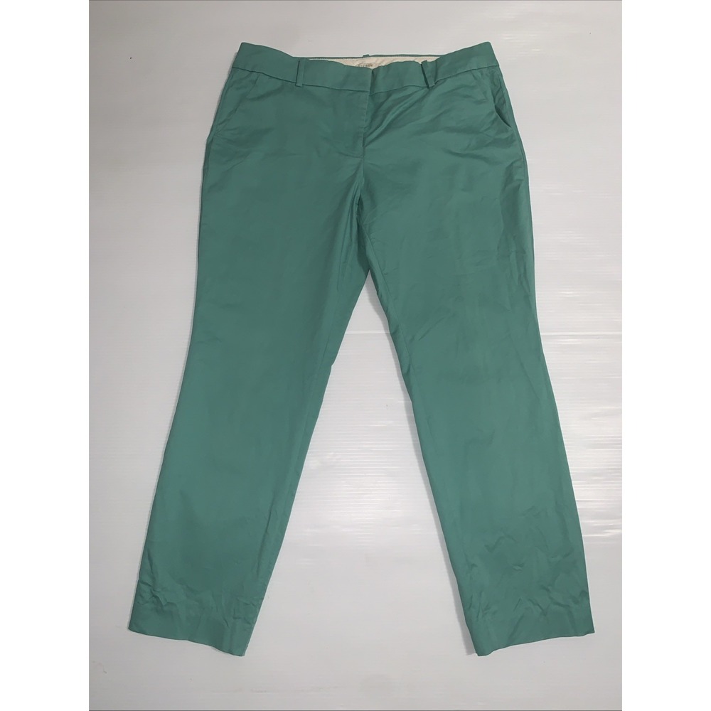 J. Crew Chino Cafe Capri Cropped Ankle Pants Mint Green Size 10 Casual Preppy